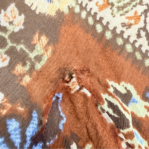 Ralph Lauren Y2K Silk Brown Paisley A-Line Skirt - Picture 8 of 10